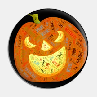 Halloween Party Design Pumpkin Witches Horror Art Pin