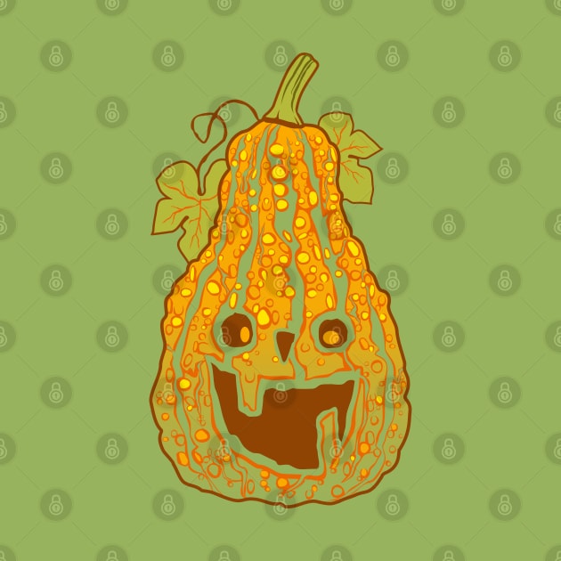 Halloween Pumpkin with Warts. Humor illustration by lents