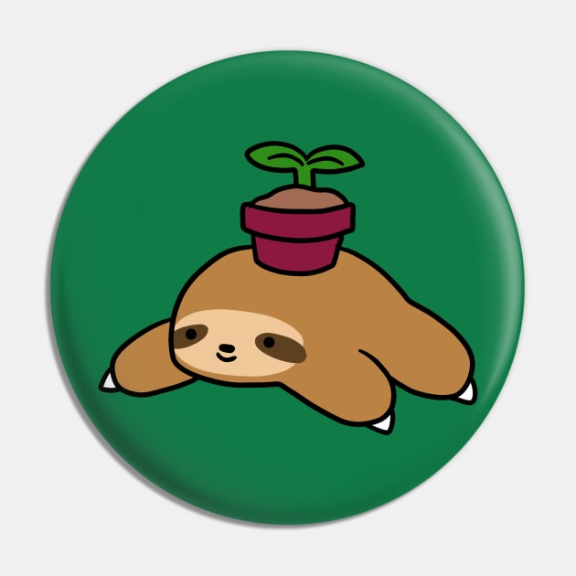 Potted Plant Sloth Pin by saradaboru