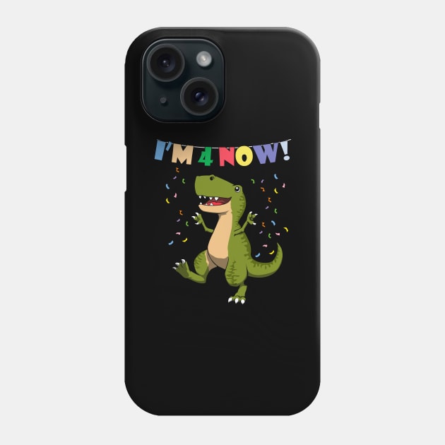 Dino Geburtstag Junge ich bin 4 Geschenk Phone Case by Designcompany