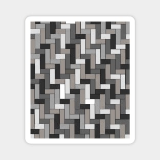 Grey Geometric Tile Pattern Magnet