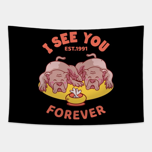 I see you forever Tapestry by Mako Design 