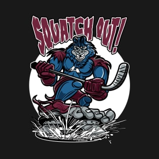 Squatch Out Hockey Player Mascot T-Shirt