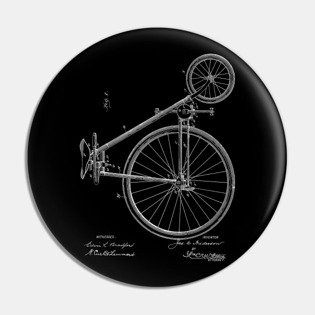 Bicycle Vintage Patent Hand Drawing Pin by TheYoungDesigns