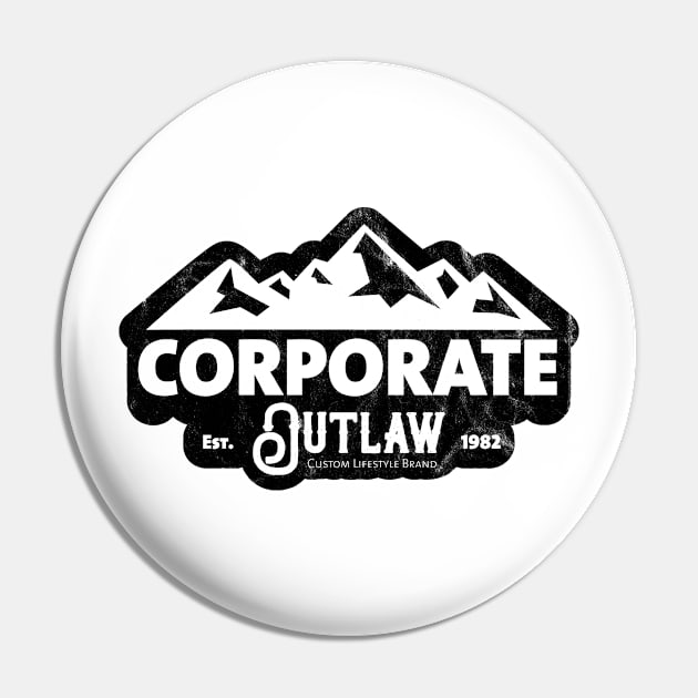 Eternal Entrepreneur : Corporate Outlaw - Mountains White Pin by FOOTBALL IS EVERYTHING