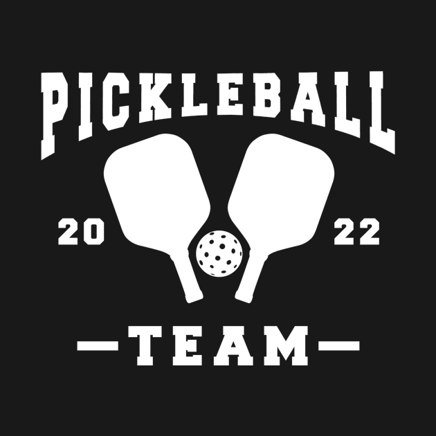 Pickleball team white text. by Cute Tees Kawaii