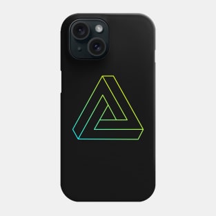 Impossible triangle with cyan to yellow gradient edge Phone Case