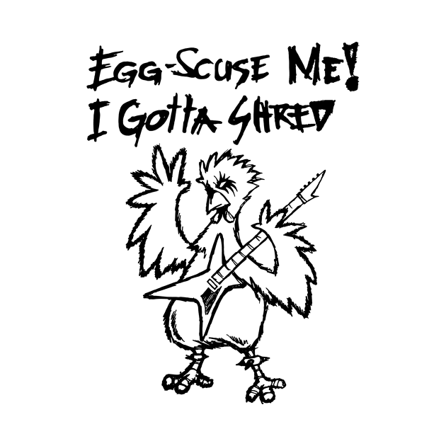 Heavy Metal Band Guitarist Chicken Guitar Playing Chick Gift by TellingTales