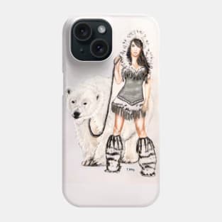 Inuit Pin-up Girl with Polar Bear Phone Case