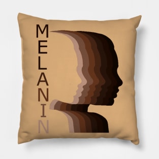 Melanin Skin Tone Different Shades of Melanin Girl Woman Face Silhouette Pillow