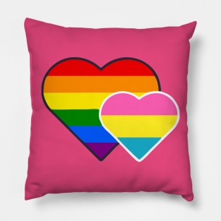 Pansexual Double Heart Pillow