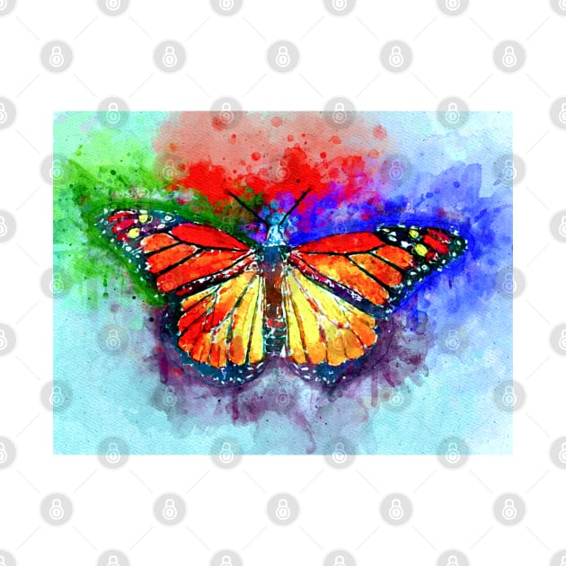 Watercolor Monarch Butterfly by danieljanda