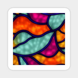 Vibrant Abstract Art - Stained Glass Design Pattern Magnet