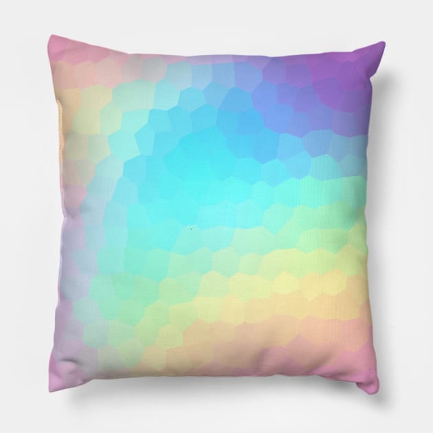 Pastel Rainbow Gradient with Stained Glass Effect Pillow by KelseyLovelle