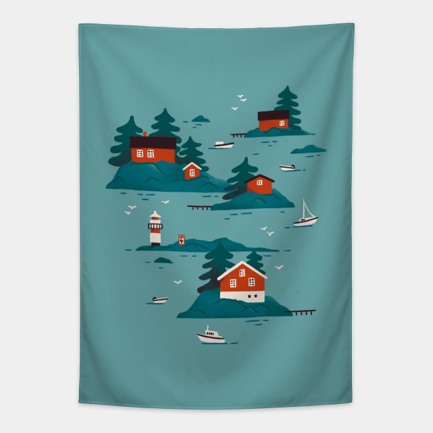 Nordic Islands Tapestry by SashaKolesnik