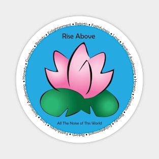 Rise Above Pink Lotus on Lily Pads Magnet