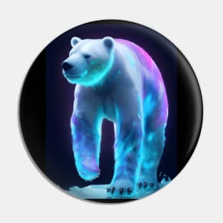 Neon polar bear in arctic Pin