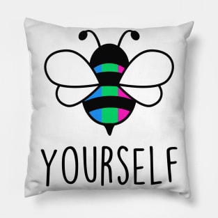 Cute Bee YourSelf Polysexual Bee Gay Pride LGBT Rainbow Gift Pillow