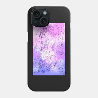 Cute Doodles on Watercolor Bisexual Flag Phone Case