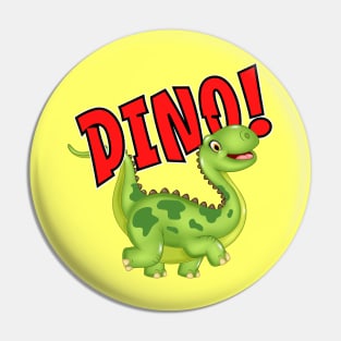 Cute Happy Dinosaur Green Dino Pin