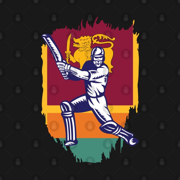 Sri Lanka Cricket Player Batsman Design by alltheprints