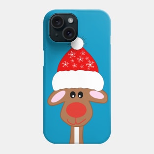 Festive Christmas Reindeer With Red Snowflake Hat Phone Case