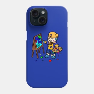 Cartoon kid painter Phone Case