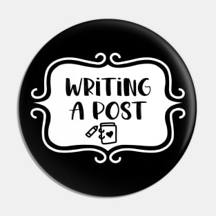 Writing a Post - Vintage Typography Pin