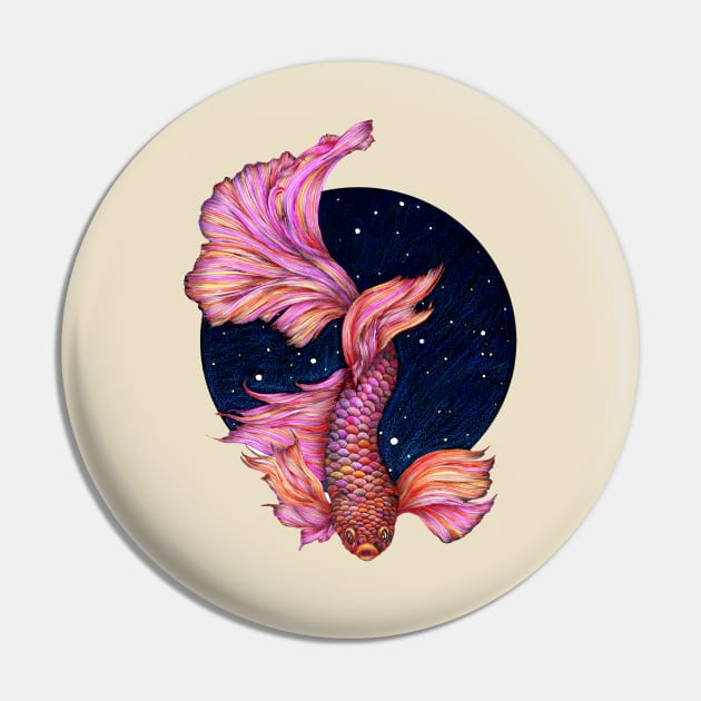 Rainbow Waters - The Betta Fish Pin by ECMazur