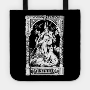 Vintage Norse Odin Engraving with Hugin and Munin Tote