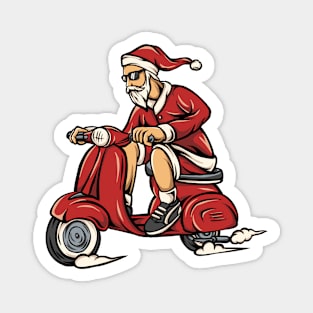 Cool Santa on a Scooter Magnet