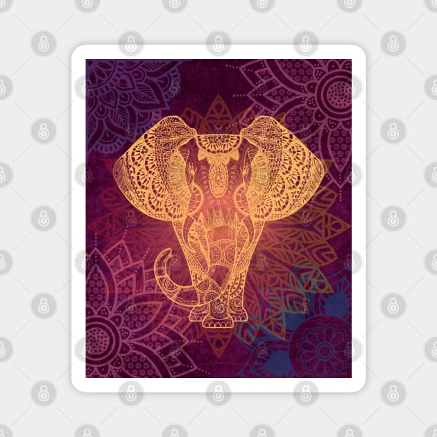 Mandala Elephant Magnet by Mazzlo Shop