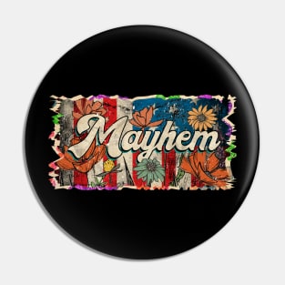 Retro Pattern Mayhem 80s 90s Birthday Vintage Style Pin