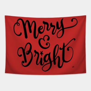 Merry & Bright Christmas Winter Holiday Tapestry