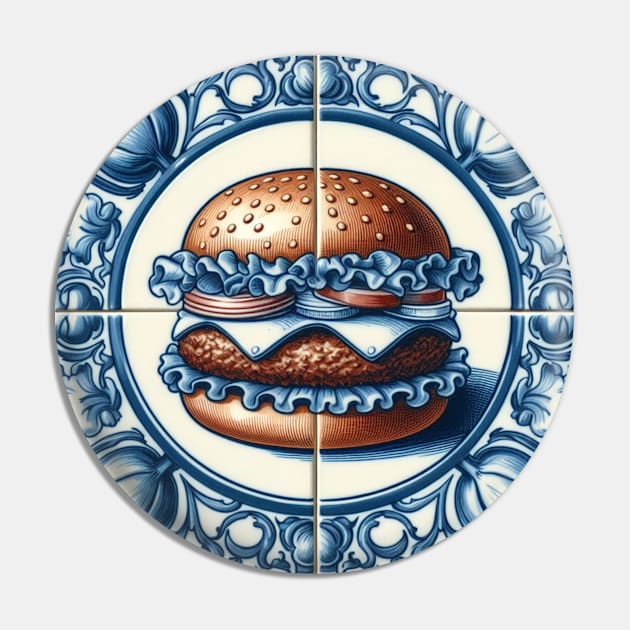 Delft Tile With Fast Food No.1 Pin by artnook