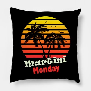 Martini Monday 80s Sunset Pillow