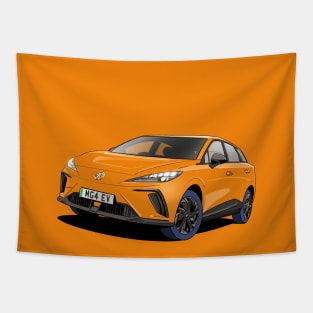 MG4 EV Car in volcano orange Tapestry