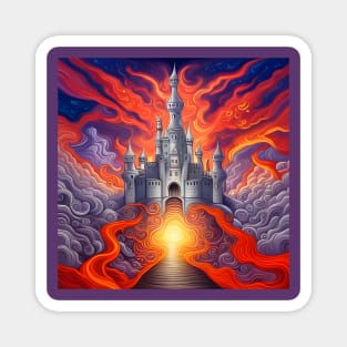 Dragon Castle Psychedelic Fantasy Magnet