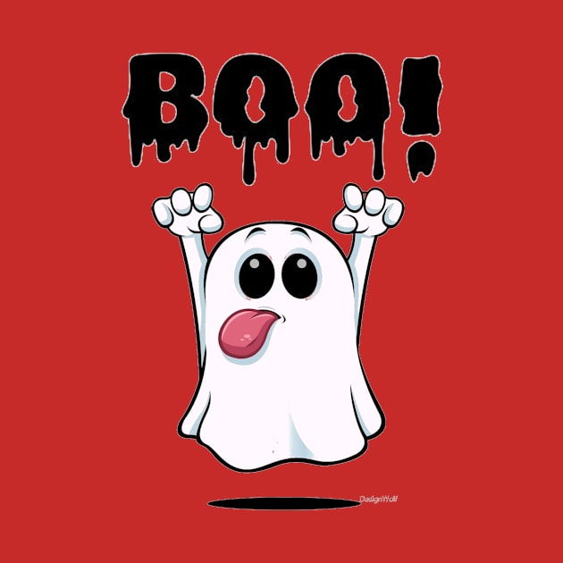 Adorable Ghost with a Playful 'BOO': Halloween Cuteness Unleashed by FortySeven47_Custom_Designs