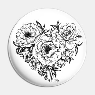 Foral Heart Bouquet Pin