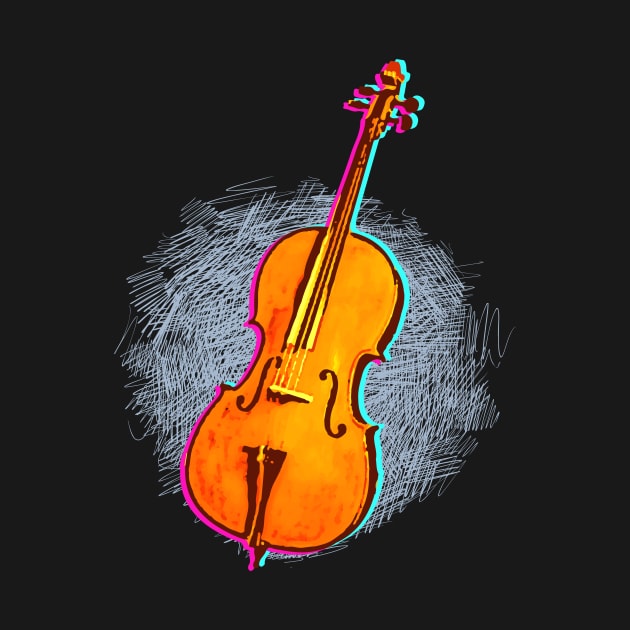 Cellist Gift Idea Cello Player Art by TheTeeBee