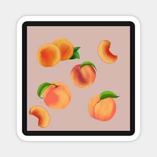 Peaches Pattern Pink Magnet