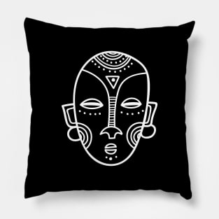 Tribal mask White Pillow