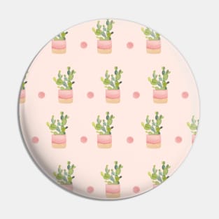 Cactus Pattern in Pink | Houseplants | Botanicals | Watercolor Pin