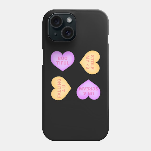 Halloween Conversation Hearts Sticker Pack Phone Case by dogbone42