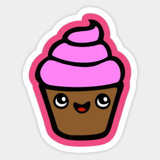 Kawaii Rudolph Cupcake' Sticker