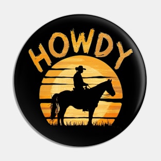 Sunset cowboy Pin