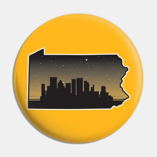 Pittsburgh Steelers City Skyline State outline Pin