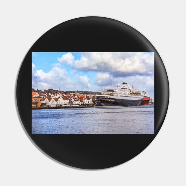 Stavanger Quayside with Moored Ships Pin by IanWL