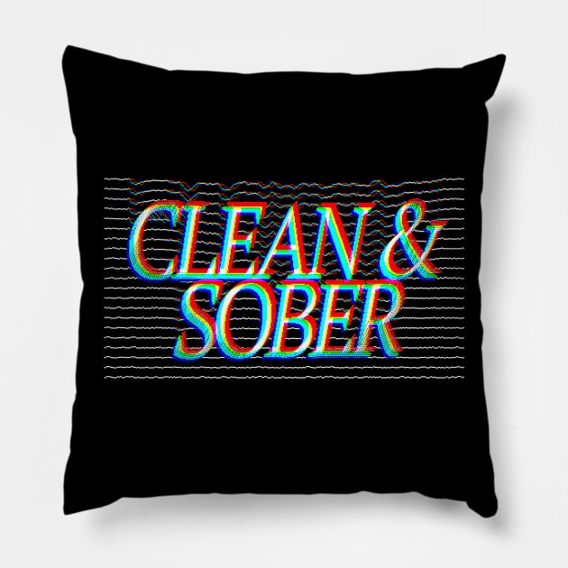 Clean & Sober - Sobriety Logo Design 2 Pillow by DankFutura